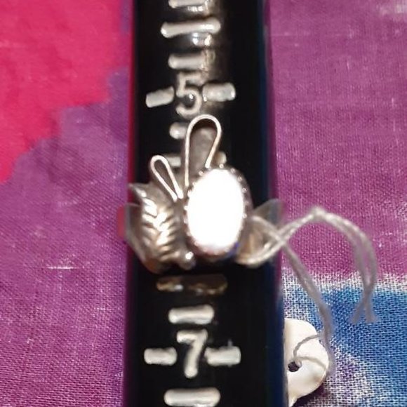 Mother of Pearl Ring Signed TS - Picture 1 of 6